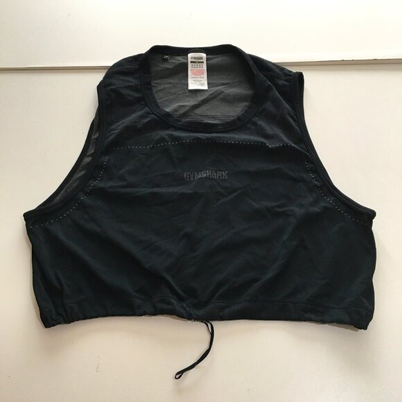 Gymshark Cropped Activewear Tank Top Black Size XL - Picture 1 of 7